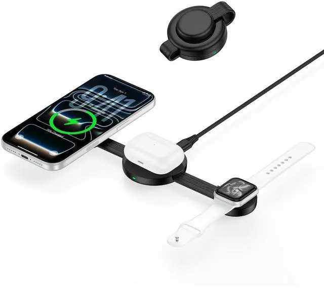 Main image of iPhone Wireless Charging Station 3 in 1, Foldable Wireless Charger for Apple