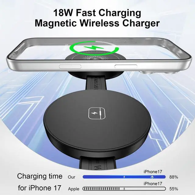 Alt view image 4 of 7 - iPhone Wireless Charging Station 3 in 1, Foldable Wireless Charger for Apple