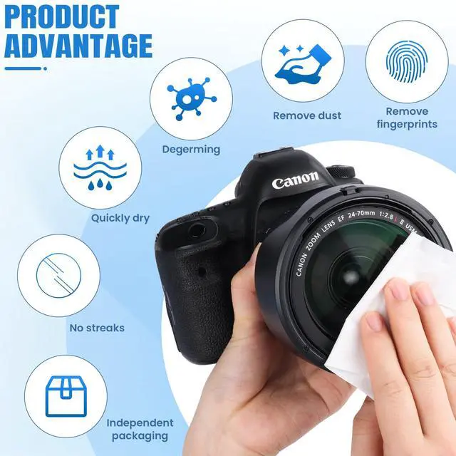 Alt view image 4 of 7 - Lens Wipes for Eyeglasses,250 Pack Eye Glasses Cleaner Wipes,Pre-Moistened Individually Wrapped Lens Wipes,Non-Scratching Non-Streaking,Safe for Eyeglasses, Goggles, Camera Lens, Phone