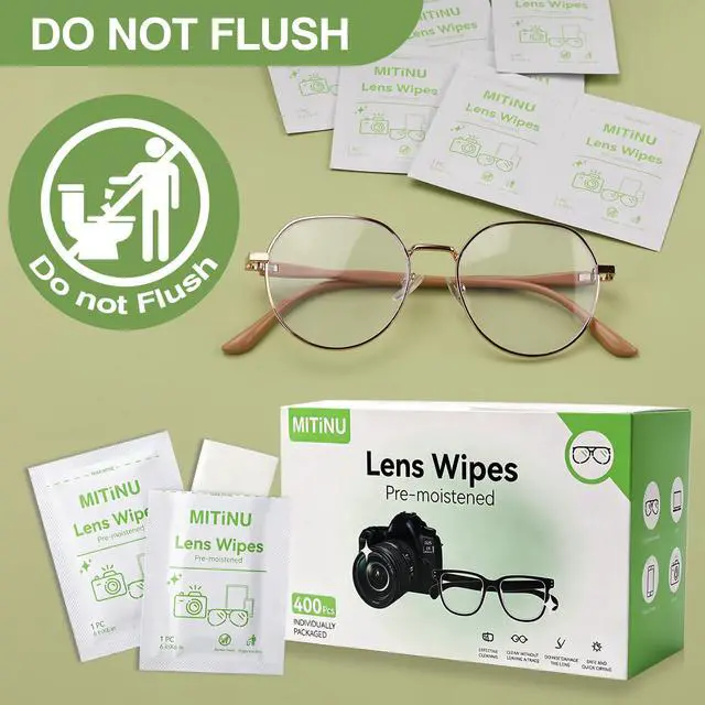 Alt view image 7 of 7 - 400 Count 6x6 inch Lens Wipes for Eyeglasses, Cleaner Wipes Pre-Moistened Individually Wrapped, Scratch-Free & Streak-Free for Camera Lens, Sunglasses, Gaming Glasses, VR Goggles, Phone Screens