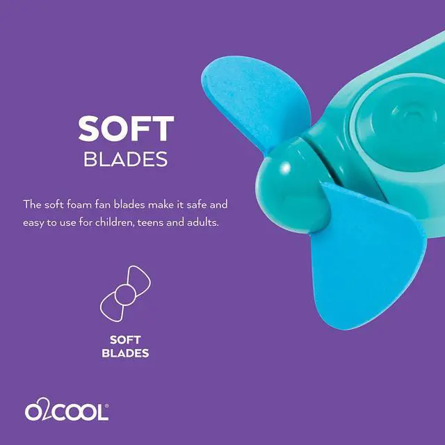 Alt view image 5 of 7 - Keychain Sport Misting Fan - Pocket Size Battery Powered Portable Handheld Fan With Carabiner Clip and Mister 2 Pack (Teal)
