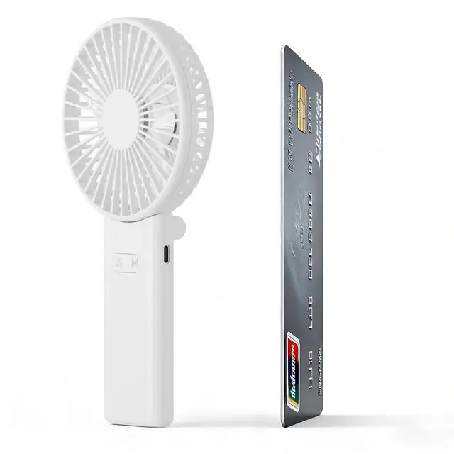 Alt view image 4 of 7 - Ultra- & Lightweight Handheld Fan (0.5in,0.3lb), 5 Speeds Portable Hand Held Fan USB Rechargeable 180° Foldable, Quiet Summer Essentials with Lanyard for Travel/Concerts/Lash (Pink)