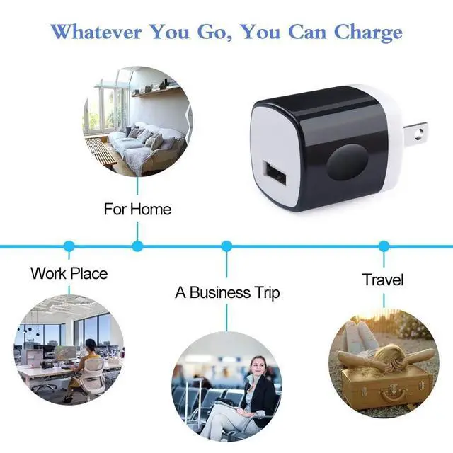 Alt view image 7 of 7 - Wall Charger Cube, USB Plugs 10Pack, 1A/5V Single Port USB Charger Wall Plug Fast Charging Block Cube Box Adapter for iPhone 17/16e/15/14/13/12 Pro Max/11/XS/XR/X/8,Samsung Galaxy,LG,HTC,Moto
