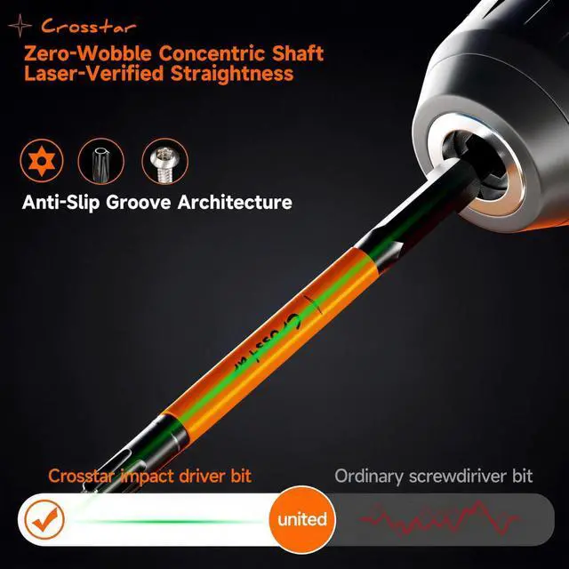 Alt view image 4 of 7 - 6" Impact Long Torx Bit Set 15pc (TT7-TT40) S2 Steel Security Tamper Proof Star Bits, 1/4" Hex-Shank Magnetic Holder & Storage Box w/Magnetizer