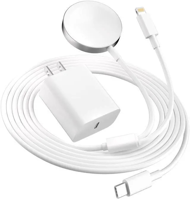 Main image of Fast Charger for Apple Watch Charger, 2-in-1 Multi Magnetic Watch Charger Cable 4FT for iWatch Series Ultra 3/2/SE 3/11/10/9/8/7/6/5/4/iPhone 14/13/12/11 Series with 20W USB C Charger Block