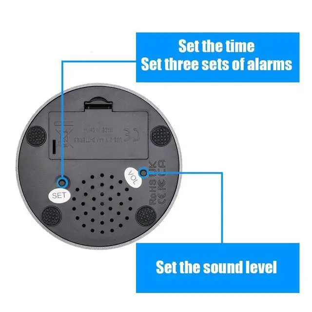 Alt view image 2 of 3 - Talking Button Clock - for The Blind, Elderly or Visually impaired (Blue and Silver)