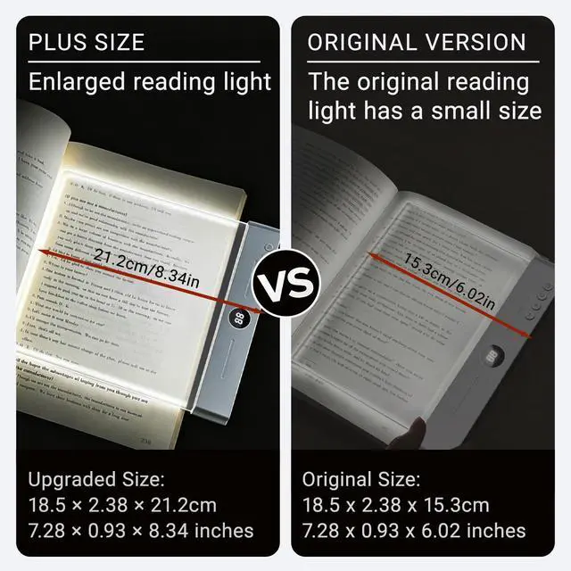 Alt view image 2 of 7 - Book Light, Rechargeable LED Reading Light for Book, Upgraded Flat Book Lights for Reading with 3 Colors & Timer, Dimmable Panel Plate Book Lamp in Bed at Night - Gift for Readers Kids(Black)
