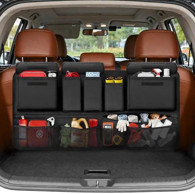 Main image of for SUV, 35.5" x 18.2" Large Capacity Car Organizers and Storage, Backseat Hanging Storage Bag with 10 Pockets, Adjustable & Waterproof Car Interior Accessories for SUV Truck MPV