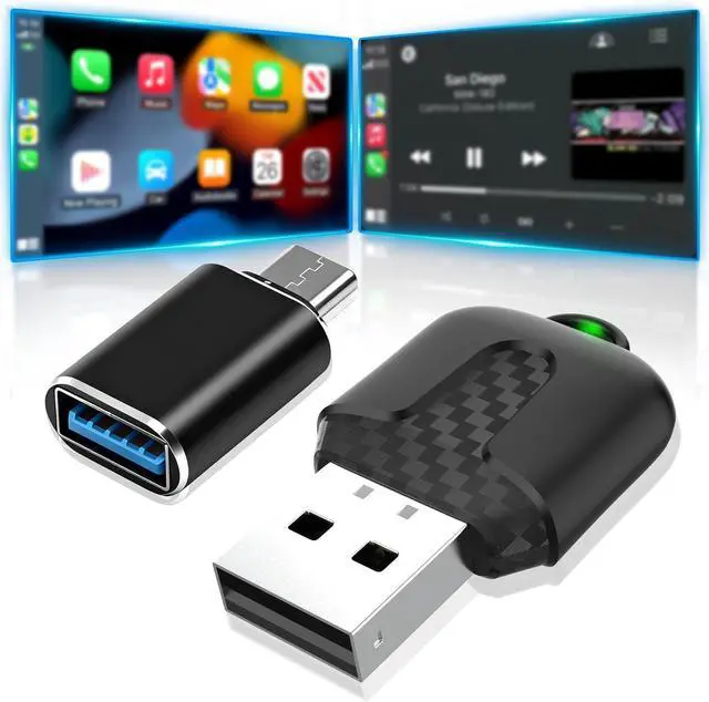 Main image of Wireless Carplay Adapter, Convert Wired to Wireless CarPlay, Compatible with CarPlay, Plug and Play, Type-C/USB, Suitable for 800+ Vehicles (Matte Black)