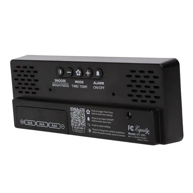 Alt view image 4 of 7 - Gradient Colored Corded Electric Digital Alarm Clock with Indoor Temperature