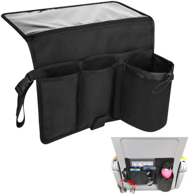 Main image of Airplane Seatback Organizer Flight Travel Essentials Seat Back Storage Bag Airline Seat Hanging Pockets for Tablet, Magazines, Phone and Water Bottle | Keep Personal Items Clean & Organized