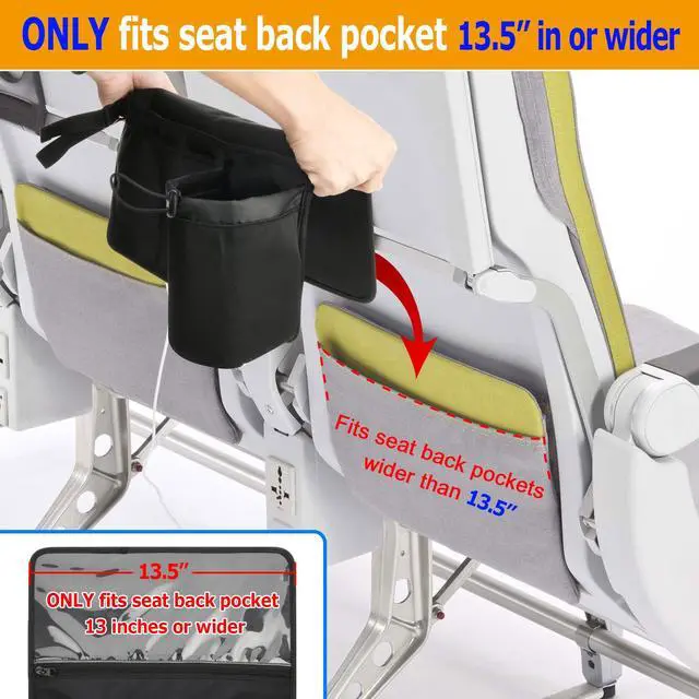 Alt view image 3 of 7 - Airplane Seatback Organizer Flight Travel Essentials Seat Back Storage Bag Airline Seat Hanging Pockets for Tablet, Magazines, Phone and Water Bottle | Keep Personal Items Clean & Organized