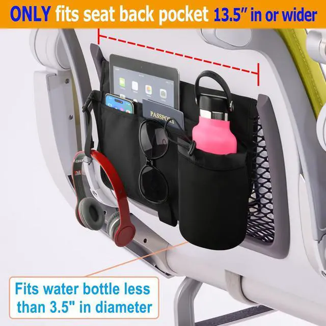 Alt view image 4 of 7 - Airplane Seatback Organizer Flight Travel Essentials Seat Back Storage Bag Airline Seat Hanging Pockets for Tablet, Magazines, Phone and Water Bottle | Keep Personal Items Clean & Organized