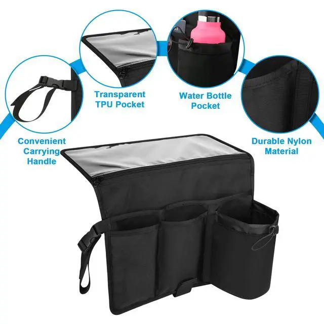 Alt view image 5 of 7 - Airplane Seatback Organizer Flight Travel Essentials Seat Back Storage Bag Airline Seat Hanging Pockets for Tablet, Magazines, Phone and Water Bottle | Keep Personal Items Clean & Organized