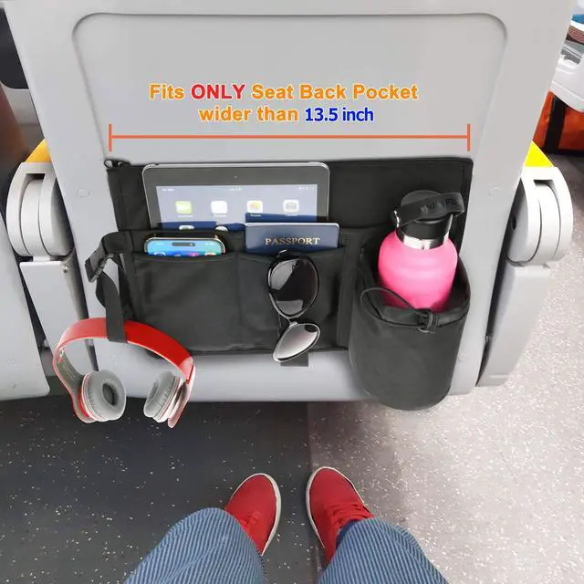 Alt view image 6 of 7 - Airplane Seatback Organizer Flight Travel Essentials Seat Back Storage Bag Airline Seat Hanging Pockets for Tablet, Magazines, Phone and Water Bottle | Keep Personal Items Clean & Organized