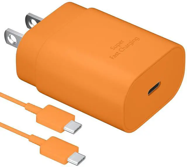 Main image of 25W Super Fast Charging Cord Type C Block &10Ft USB C Android Phone Charger Cable for Samsung Galaxy S26 Ultra/S26/S26+/S25 Ultra/S25/24 Ultra/S24/S23 Ultra/S22 Ultra//Note 20/10,Cosmic Orange