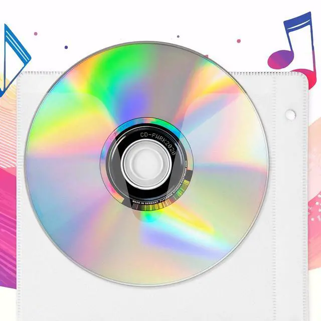 Alt view image 5 of 7 - 100pcs White DVD Poly Sleeves for 3-Ring Binders, Each Holds 4 Discs, 400 Total Capacity, Made of PP Non-Woven Fabric, 10 x 5.75 Inches, 108mm Center Hole Spacing