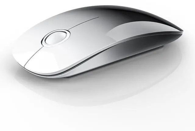 Main image of Bluetooth Wireless Mouse - (BT5.1+USB) Dual Connectivity, Quiet Click, Low Power, and 1600 DPI, Portable Cordless Mouse for Laptop, MacBook Pro/Air, iPad (White to Black)