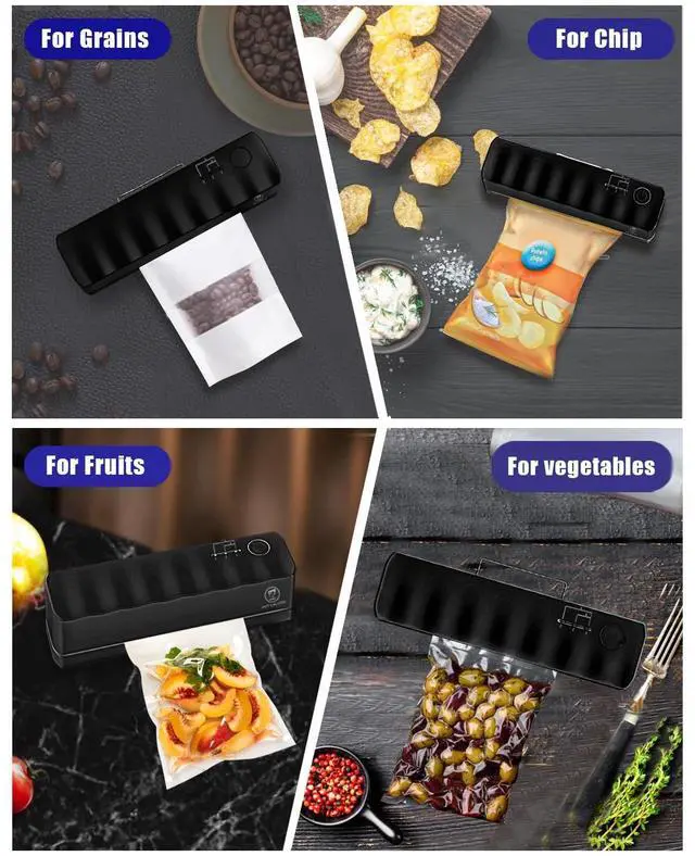 Alt view image 5 of 7 - Bag Sealer Mini Rechargeable,3000mAh Heat Sealer Machine with 5 Adjustable Gears Chip Bag Resealer,Plastic Bag Sealer for Food Snack Bags Storage(black)