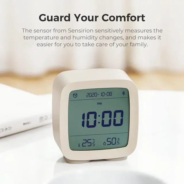 Alt view image 5 of 5 - Smart Bluetooth Digital Alarm Clock with Multiple Alarms, Battery Operated Small Alarm Clock with Temperature and Humidity Display for Bedroom, Easy Settings Through app