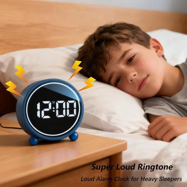 Alt view image 4 of 7 - Modern Desk Clock, Silent No-Ticking Analog Clock Battery Operated, Small Tabletop Clocks for Office/Mantle/Desktop or Nightstand (Round - Blue)