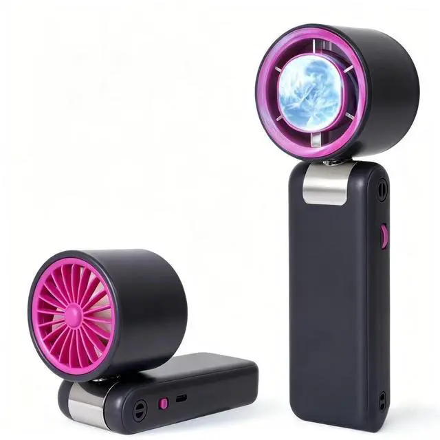 Main image of Portable Handheld Fan with Ice Cooler, 199 Speed Personal Fan,Foldable 3 in 1 Rechargeable Battery Operated Essentials Hand Fans Summer Essential for Travel/Outdoor/OfficeGrey Purple
