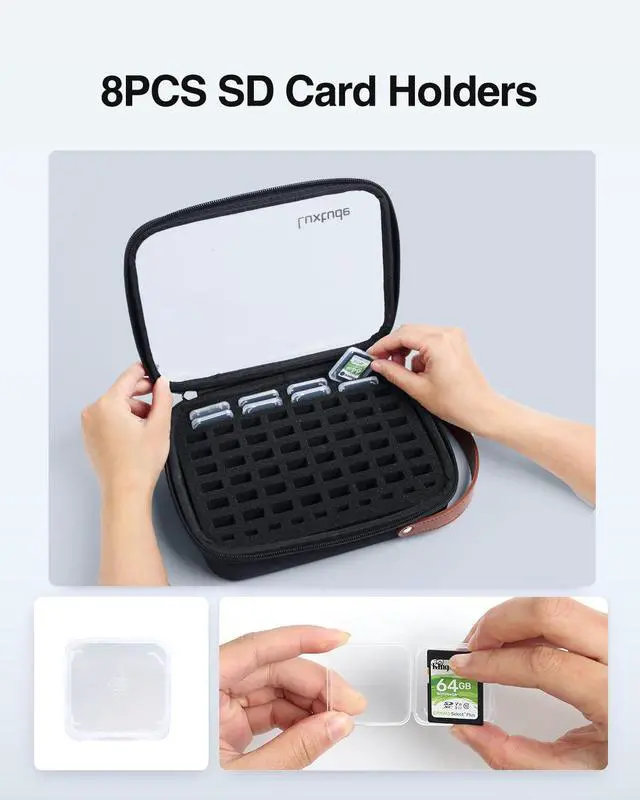 Alt view image 5 of 7 - Clear Flash Drive Case with Labels, Hard USB Case Organizer, USB Storage Box Holds 58 Drives & 8 SD Cards, Thumb Storage Holder, Flash Drives Holder for Samsung & Sandisk & Memory Stick