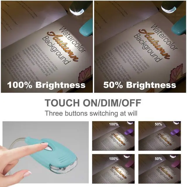 Alt view image 2 of 7 - Book Light for Reading at Night in Bed Kids Bookmark Bed Clip Book Lights for Kids Lamp Portable LED Reading Light with Flexible Cordless Reading Lamp for Travel