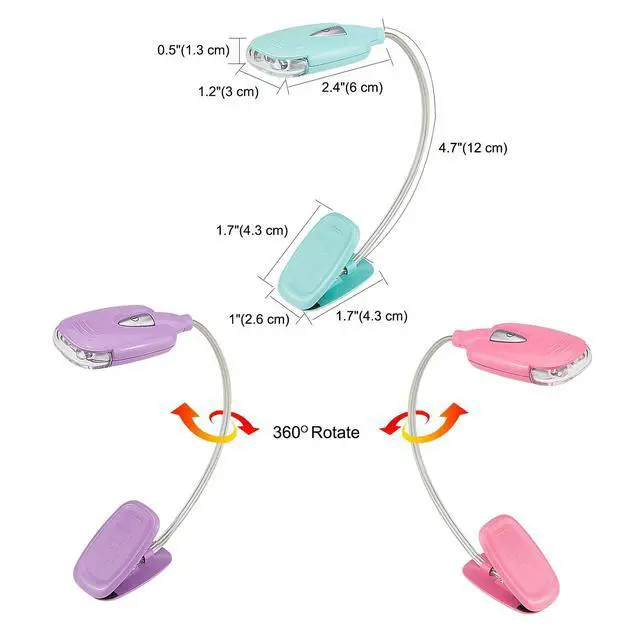 Alt view image 7 of 7 - Book Light for Reading at Night in Bed Kids Bookmark Bed Clip Book Lights for Kids Lamp Portable LED Reading Light with Flexible Cordless Reading Lamp for Travel