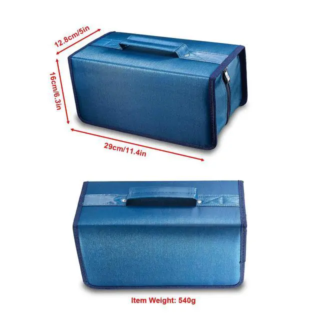 Alt view image 4 of 7 - 160 Capacity CD DVD Case, Protective CD DVD Box Holder Portable Zipper Disc Storage Organizer Bag CD Binder for Car Home Office Travel (Blue)