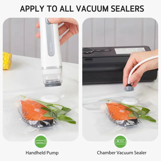 Alt view image 4 of 6 - 30 Reusable Vacuum Sealer Bags for Food, Small 8" x 10" Food Storage Zipper Bags with Air Valve BPA-free Leakproof Keep Food Freshness, Compatible with Compact Vacuum Sealers