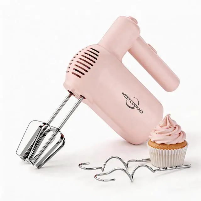 Main image of Electric Hand Mixer, 5-Speed Handheld Mixer for Baking Cakes, Eggs, Cream, 150W Turbo Boost Kitchen Mixer, Pink, Gifts for Women Mother
