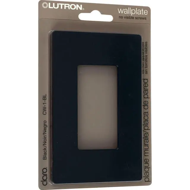 Alt view image 2 of 2 - CW-1B-BL Claro Single Gang Rocker Wallplate, Black