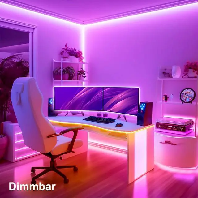Alt view image 4 of 4 - 5V USB RGB LED Strip Light, USB-Powered, 6.6 ft / 2 m, with Controller, Dimmable, 19 Dynamic Modes, 20 Static Colors, Non-Waterproof (IP20) LED Tape Lights