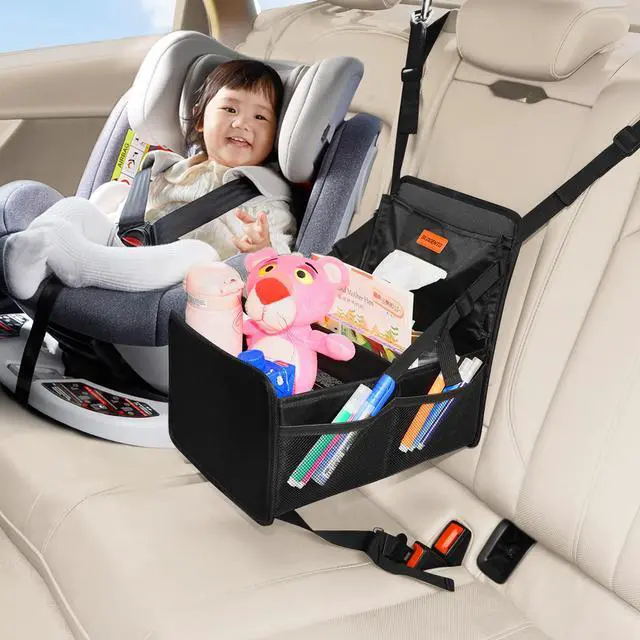 Alt view image 5 of 6 - Kids Car Organizer Backseat- Easy-to-Reach Car Organizers and Storage for Back Seat Between Seats with Tissue Box and Side Pockets, Car Travel Accessories for Baby Long Trips with cup Holders