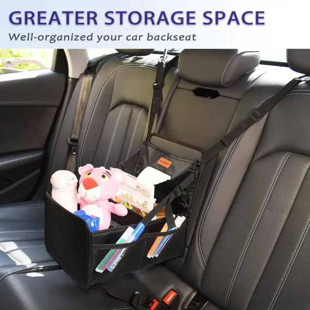 Alt view image 6 of 6 - Kids Car Organizer Backseat- Easy-to-Reach Car Organizers and Storage for Back Seat Between Seats with Tissue Box and Side Pockets, Car Travel Accessories for Baby Long Trips with cup Holders