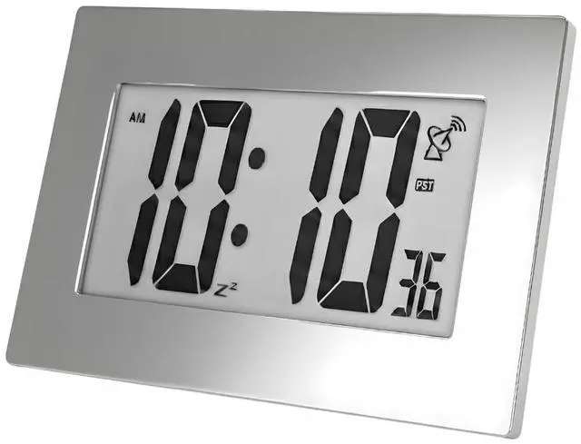 Main image of Atomic Digital Wall Clock Large Display Battery Operated | Large Number Digital Clock Easy Read 3.5" LCD, Wall or Desk Clock, Alarm Snooze, 12/24 Hour for Kitchen Office Living Room