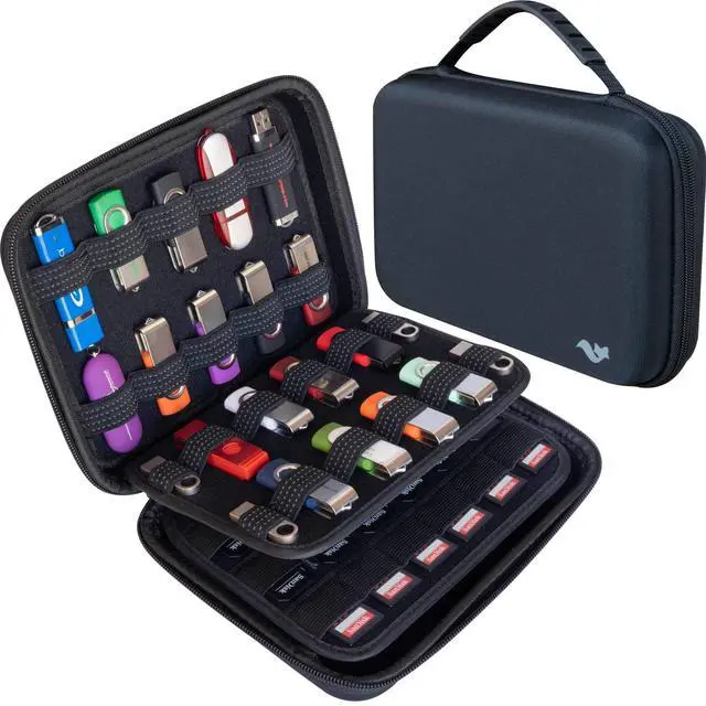 Main image of Large Capacity USB Thumb Flash Pen Drive Storage Holder/Memory Card SD SDXC SDHC Card Holder Case/External Hard Drive Case/Universal Electronic Accessories Organizer
