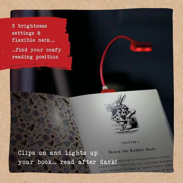 Alt view image 3 of 6 - Book Lover's Reading Light - Alice, Red