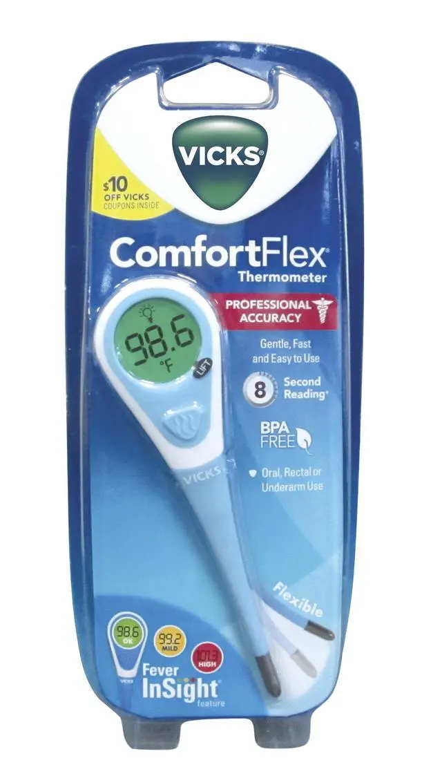 Alt view image 3 of 6 - ComfortFlex Digital Thermometer Accurate, Color Coded Readings in 8 Seconds - Digital Thermometer for Oral, Rectal or Under Arm Use