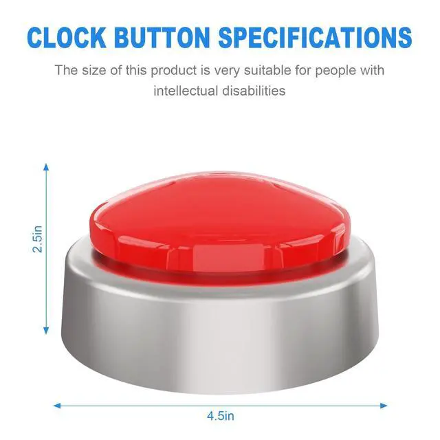 Alt view image 3 of 7 - Large Talking Clock for Visually impaired- Telling Time, Date and Week of Day, Perfect for The Blind, Elderly or Visually impaired-(RED+Silver)
