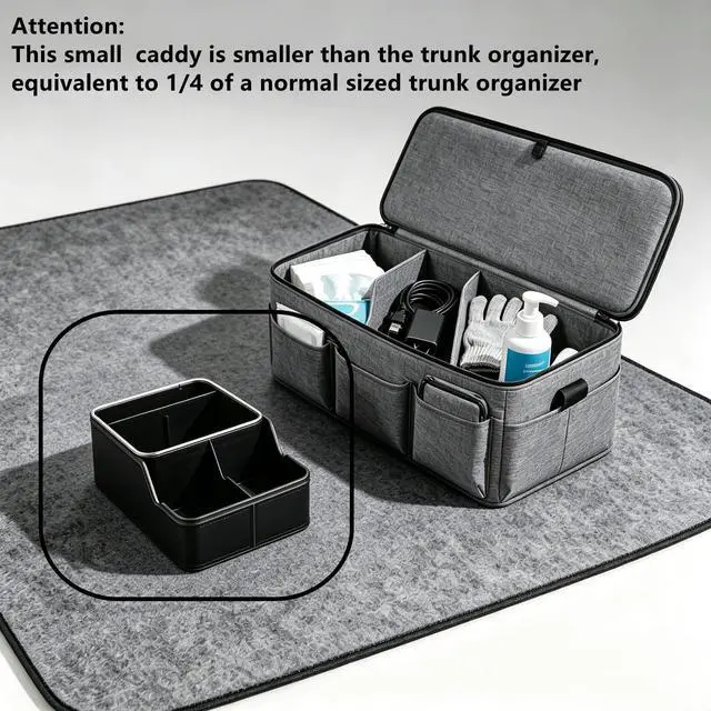 Alt view image 7 of 7 - Car Storage Organizer Between Seats,Center Console Armrest Storage Box Back Seat Organizer with Small Compartment Car Interior Storage Box,Cup Holder Tray with Non-slip Mat(Black)