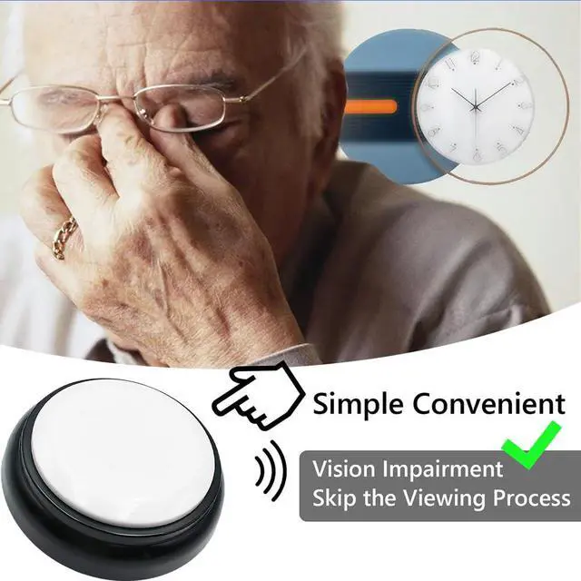Alt view image 6 of 7 - Large Talking Button Clock with Sleep Mode Function, Talking Alarm Clock Tells Time, Day and Date, Talking Alarm Clock Good for the Hard of Hearing and Visually Impaired to Track Date and time