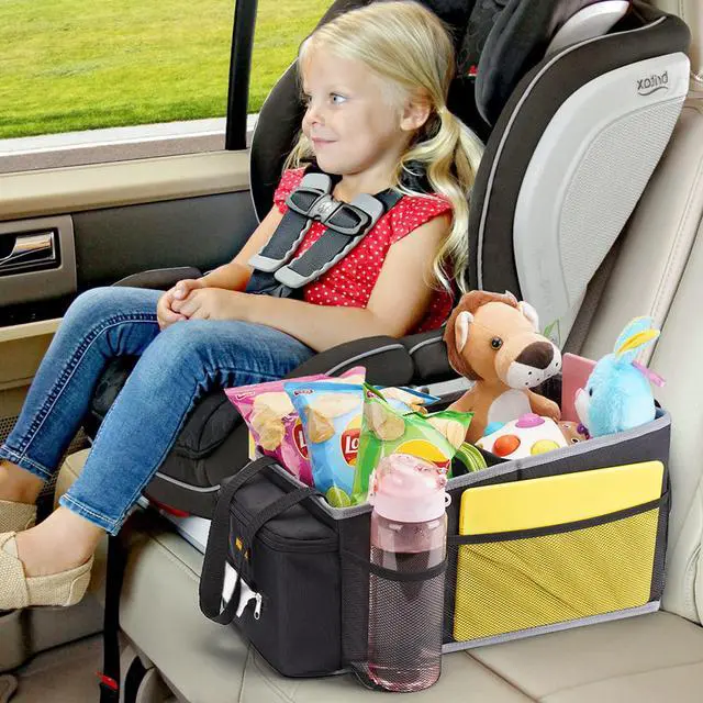 Alt view image 5 of 7 - Car Seat Organizer - Backseat Car Organizer with Cup Holders, Car Storage Organization for Front Back Passenger Seat, Road Trip Essentials Kids for Travel Car Accessories, Black