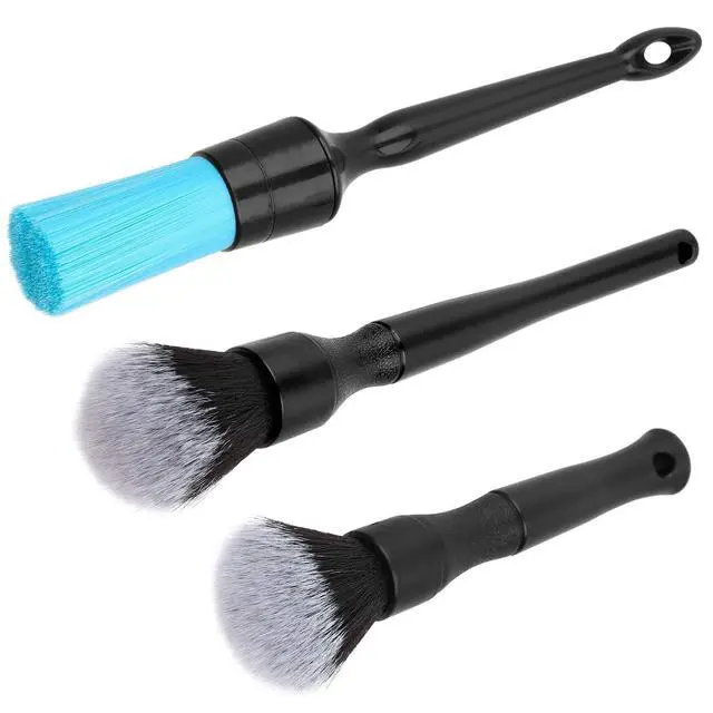 Main image of 3 Pack Ultra-Soft Detailing Brush Set, Comfortable Grip and Scratch-Free Cleaning for Exterior, Interior Panels, Emblems, Badges, Gauge Cluster, Infotainment Screen