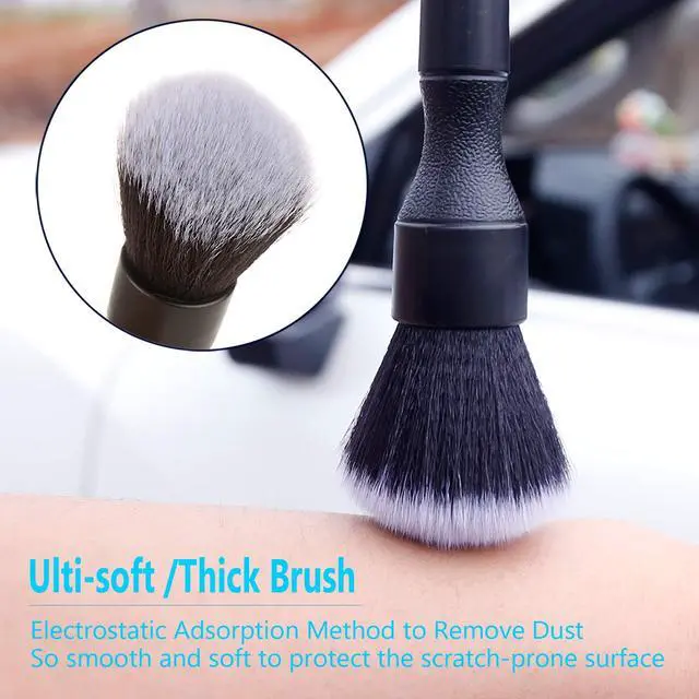 Alt view image 2 of 6 - 3 Pack Ultra-Soft Detailing Brush Set, Comfortable Grip and Scratch-Free Cleaning for Exterior, Interior Panels, Emblems, Badges, Gauge Cluster, Infotainment Screen