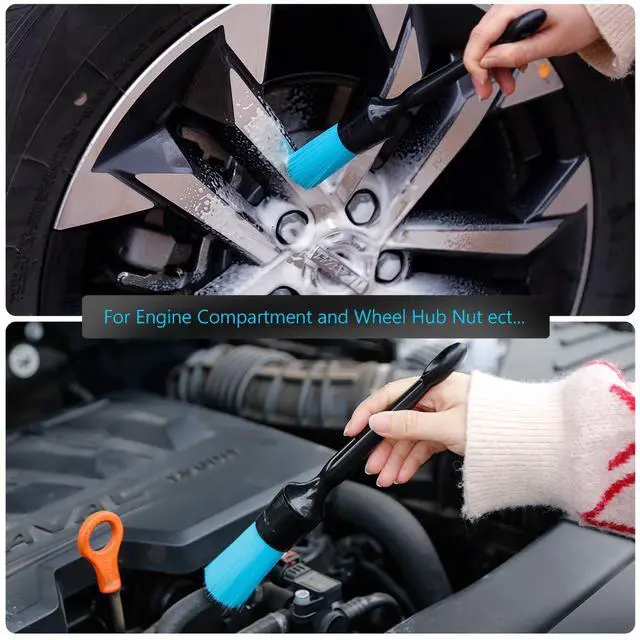 Alt view image 4 of 6 - 3 Pack Ultra-Soft Detailing Brush Set, Comfortable Grip and Scratch-Free Cleaning for Exterior, Interior Panels, Emblems, Badges, Gauge Cluster, Infotainment Screen