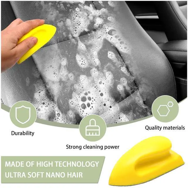 Alt view image 3 of 6 - 2PCS Nanometer Scratch-Free Car Interior Cleaning Brushes, Leather Car Seat Brusher with Easy Handle, for Vehicle Dashboand, Furniture Couch Boots Sofa, Leather Fabric