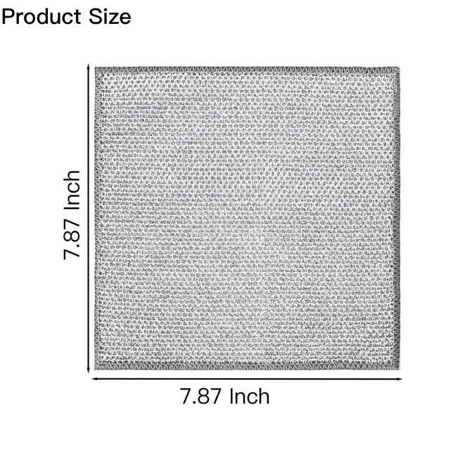 Alt view image 2 of 7 - Double Layer Steel Wire Dishcloth,Non Scratch Multipurpose Dishwashing Rag,Wet and Dry Kitchen Dish Cloths,Cookware, Microwave, Stovetop, Reusable,Scrubber Cloth 7.87'' x 7.87''
