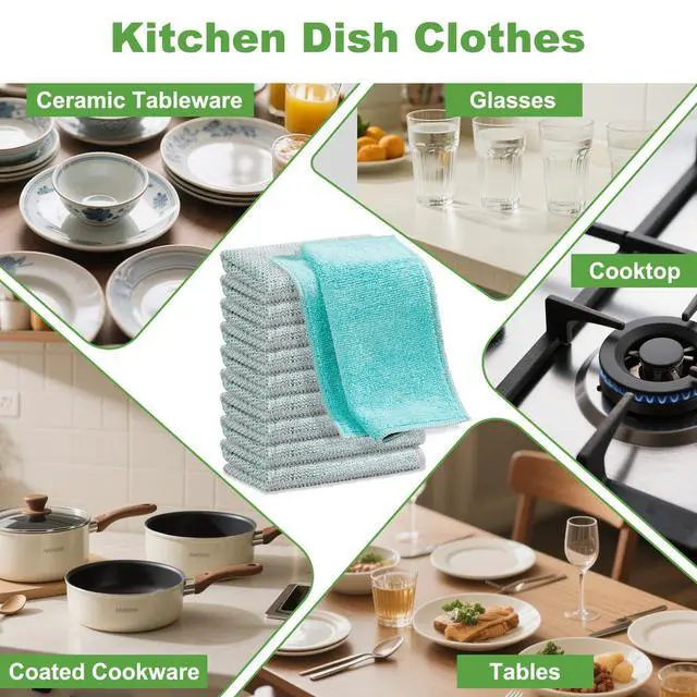 Alt view image 6 of 7 - Non Scratch Wire Dishcloth,Multipurpose Wire Dishwashing Rag,10PCS